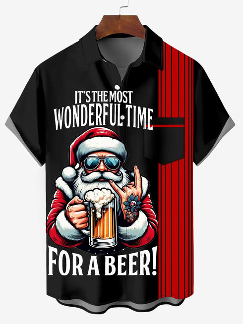 Men's Christmas Funny Graphic Short Sleeve Hawaiian Shirt